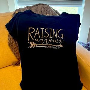 Spring cleaning. Cute shirt with sparkly wording. Super soft and great loose fit